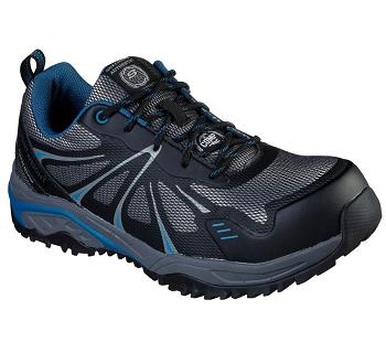 Black / Blue Skechers Azbar Comp Toe | 4261D_USA