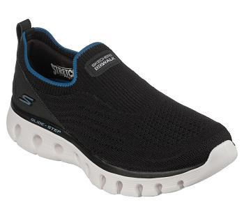 Black / Blue Skechers GO WALK Glide-Step Flex - Dazzling Joy | 50490_USA