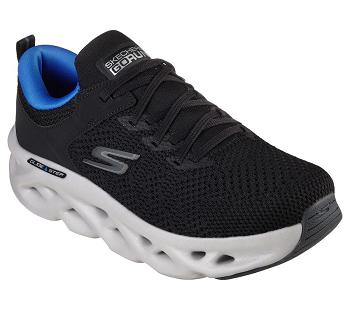 Black / Blue Skechers GOrun Swirl Tech - Dash Charge | 6462L_USA