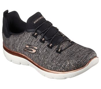 Black / Gold Skechers Summits - Brilliant Splash | 7673P_USA