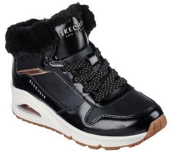 Black / Gold Skechers Uno - Cozy On Air | 36450_USA
