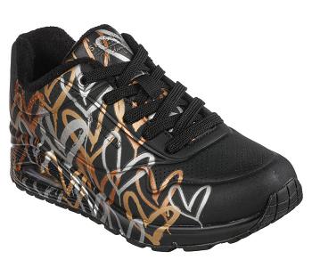 Black / Gold Skechers x JGoldcrown: Uno - Metallic Love | 7548L_USA
