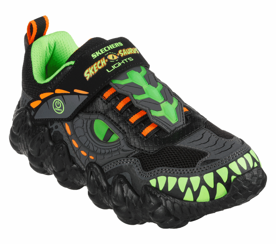 Black / Green Skechers Skech-O-Saurus Lights - Dino-Tracker | 10450_USA