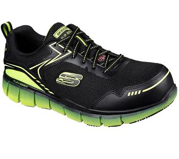 Black / Green Skechers Telfin - Rieg Comp Toe | 3986L_USA
