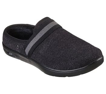 Black / Grey Skechers GO Lounge: Arch Fit Lounge - Comfy | 5942L_USA