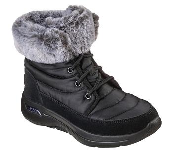 Black / Grey Skechers GO WALK Arch Fit - Winter Visit | 1166B_USA