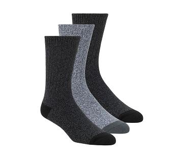 Black / Grey Skechers Super Soft Boot Crew - 3 Pack | 2225B_USA