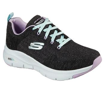 Black / Lavender Skechers Arch Fit - Comfy Wave | 42233_USA