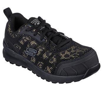 Black / Leopard Skechers Bulklin - Lyndale Comp Toe | 5921E_USA