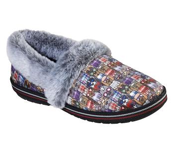 Black / Multicolor Skechers BOBS Too Cozy - Mad Plaid | 6292A_USA