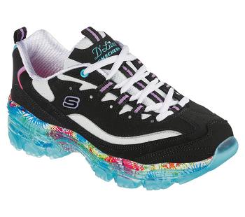 Black / Multicolor Skechers D'Lites Crystal - New Streak | 7122A_USA