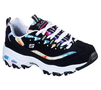 Black / Multicolor Skechers D'Lites - Summer Fiesta | 16233_USA
