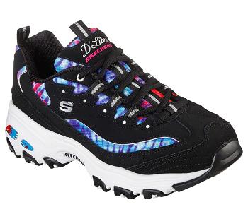 Black / Multicolor Skechers D'Lites - Summer Fiesta | 1648S_USA