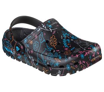Black / Multicolor Skechers Foamies: Arch Fit Footsteps - Flower Pups | 5579B_USA