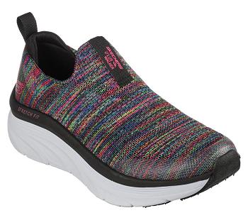 Black / Multicolor Skechers Relaxed Fit: D'Lux Walker - Rainbow Sky | 35733_USA