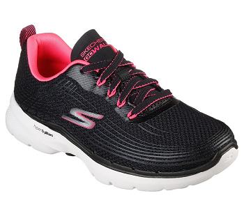 Black / Pink Skechers GO WALK 6 - Stunning Glow | 5723P_USA