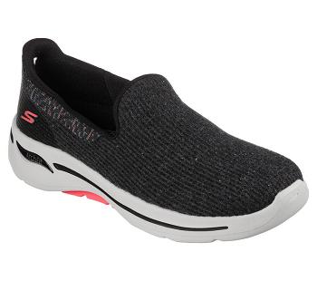 Black / Pink Skechers GO WALK Arch Fit - Our Earth | 1342C_USA