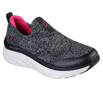 Black / Pink Skechers Relaxed Fit: D'Lux Walker - Quick Upgrade | 1355P_USA