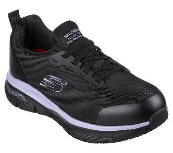 Black / Purple Skechers Arch Fit SR - Evzan | 3971E_USA