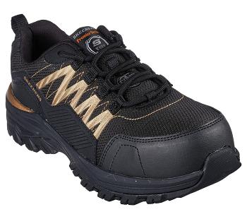 Black / Rose Gold Skechers Fannter - Lizal Comp Toe | 41218_USA