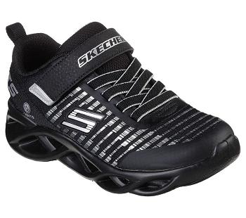 Black / Silver Skechers Twisty Brights - Novlo | 1220A_USA