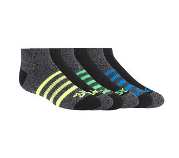 Black Skechers 6 Pack Low Cut Marled Stripe | 7342S_USA