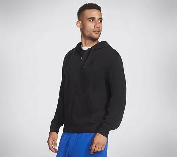 Black Skechers Apparel Diamond Front Zip Hoodie | 2562L_USA