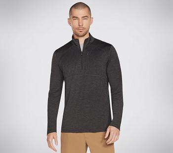 Black Skechers Apparel On the Road 1/4 Zip Hoodie | 2464R_USA