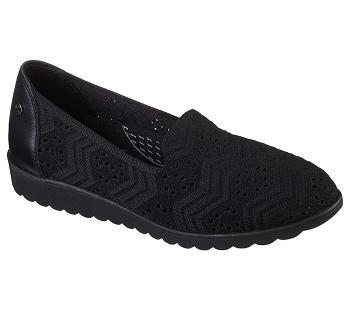 Black Skechers Arch Fit Cleo Wedge | 3117D_USA