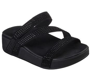 Black Skechers Arch Fit Retrogrades - Glittery | 4626A_USA