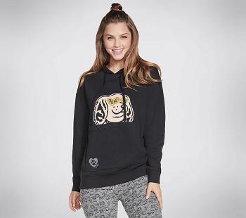 Black Skechers BOBS Apparel Classy Lassie Pouch Pullover Hoodie | 4294W_USA