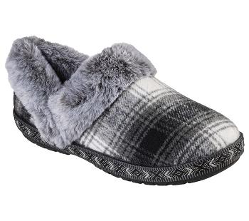 Black Skechers BOBS Too Cozy - Plaid Party | 62780_USA