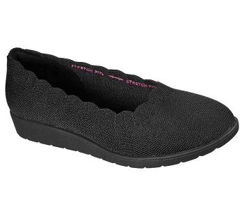 Black Skechers Cleo Flex Wedge - Spellbind | 2776R_USA