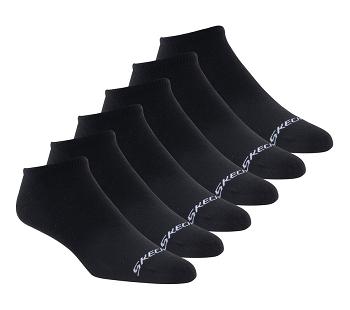Black Skechers Cotton No-Show - 6 Pack | 1900K_USA