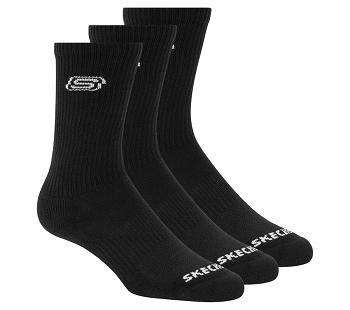 Black Skechers Extended Size Crew - 3 Pack | 21505_USA