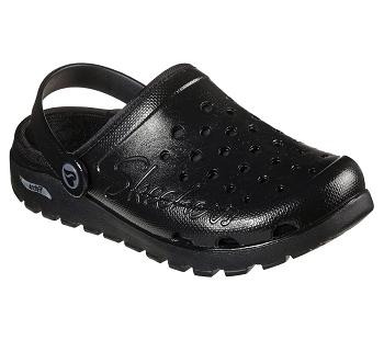 Black Skechers Foamies: Arch Fit Lined Footsteps - Cozy Up | 5754L_USA