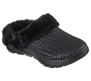 Black Skechers Foamies: GO WALK 5 - Cozy Embrace | 6451P_USA