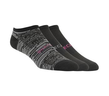 Black Skechers No Show Microfiber - 3 Pack | 3169D_USA