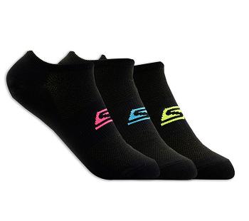 Black Skechers No Show Stretch - 3 Pack | 3334L_USA