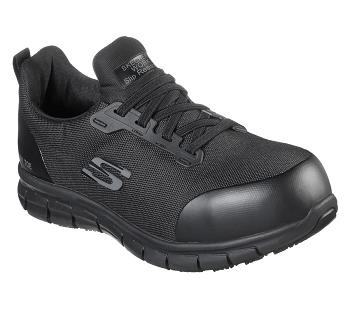 Black Skechers Sure Track - Irmo Alloy Toe | 62214_USA