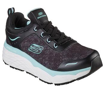 Black / Turquoise Skechers Max Cushioning Elite SR - Rastip | 3796A_USA
