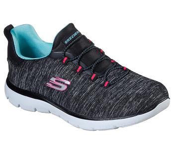 Black / Turquoise Skechers Summits - Quick Getaway | 7998C_USA