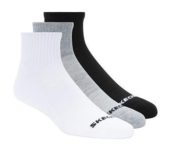 Black / White / Grey Skechers Quarter Crew Sport - 3 Pack | 1837D_USA