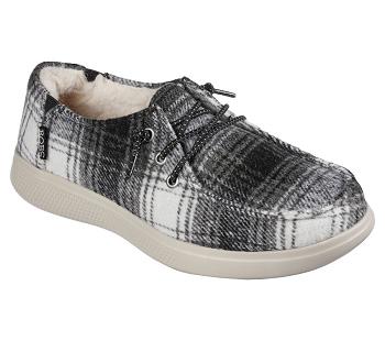 Black / White Skechers BOBS Skipper - Plaid Pretender | 6426W_USA
