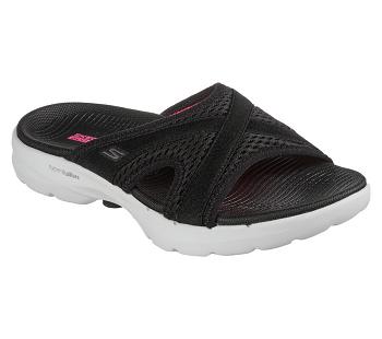 Black / White Skechers GO WALK 6 - Beach View | 4803E_USA
