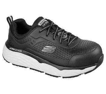 Black / White Skechers Max Cushioning SR - Indurite Alloy Toe | 72614_USA