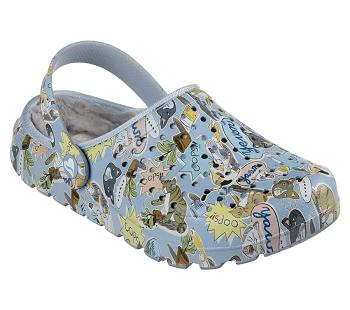 Blue / Multicolor Skechers Foamies: Footsteps Lined - Witty Kitty | 65010_USA