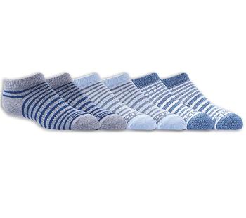 Blue Skechers 6 Pack Striped No Show | 7353G_USA