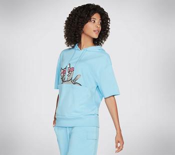 Blue Skechers BOBS Lounge Cat Pouch Pals Hoodie | 3894R_USA
