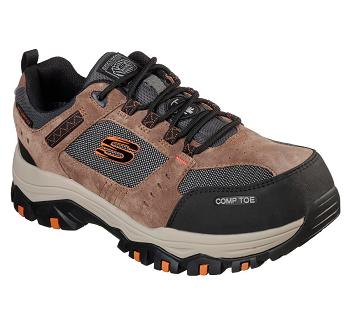 Brown / Black Skechers Greetah Comp Toe | 5761B_USA